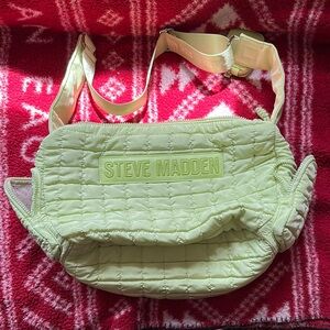 Steve Madden Quilted Green Belt Bag